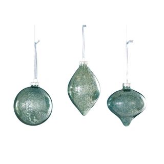 Aviary Holiday 3 Piece Glass Onion Ball Ornament Set by Sage & Co.