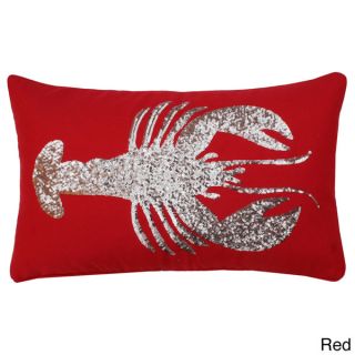 Lobster Sequin 12x20 inch Throw Pillow (Red or White)  