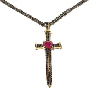 Rarities: Fine Jewelry with Carol Brodie Ruby and Black Spinel  Vermeil Pendant   8034040