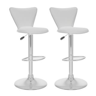 CorLiving Set of 2 White 31.75 in Adjustable Stools