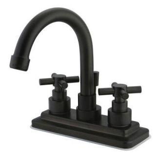 Kingston Brass Elinvar Double Handle Centerset Bathroom Faucet with Brass Pop Up Drain
