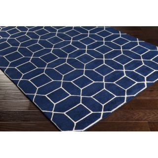 Miles Hand Knotted Navy/Ivory Area Rug by Corrigan Studio