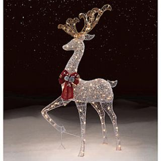 Pre lit Silver Mesh Standing Deer: Graceful Holidays Come From 