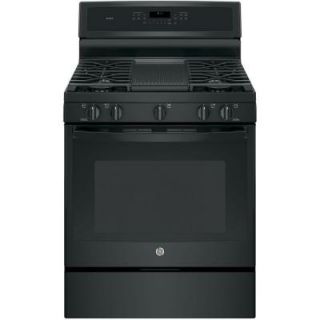 GE Profile 30 in. 5.6 cu. ft. Gas Range with Self Cleaning Convection Oven in Black PGB911DEJBB