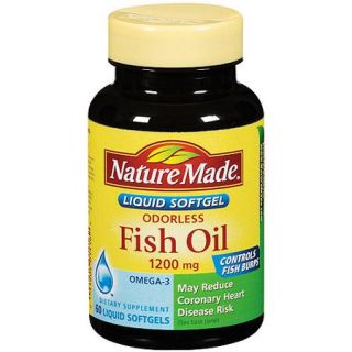 Fish Oil 1200 mg Omega 3 360 mg Burp Less   60 Softgels by Nature Made