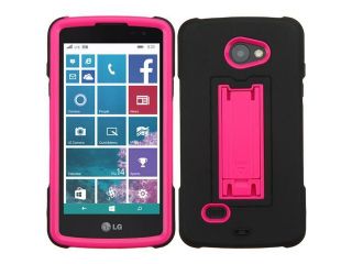 LG Lancet Hard Cover and Silicone Protective Case   Hybrid Black/ Hot Pink Dual With Vertical Stand