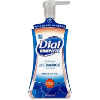 Dial Complete Foaming Hand Soap   7.5 fl oz (221.8 mL)   Pump Bottle Dispenser   Kill Germs   Hand   Amber   Hypoallerge