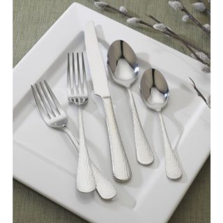 Reed and Barton English Hammered 86 piece Stainless Steel Flatware Set