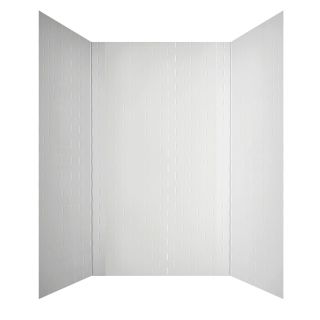 MirroFlex Subway White Fiberglass and Plastic Composite Bathtub Wall Surround (Common: 60 in x 32 in; Actual: 96 in x 60 in)