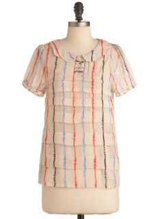 Ribbons, Roads, and Rails Top  Mod Retro Vintage Short Sleeve Shirts