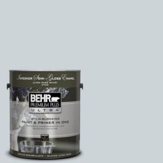 BEHR Premium Plus Ultra 1 gal. #N470 1 Ash Blue Semi Gloss Enamel Interior Paint 375001