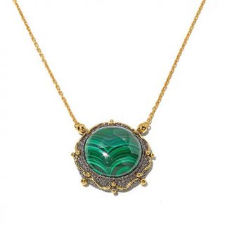 Jewels of Istanbul Malachite Gold Plated Sterling Silver 15 3/4" Necklace   7945291