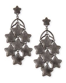 Tuleste Star Chandelier Earrings, Gunmetal