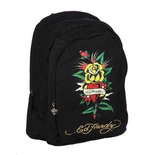 Ed Hardy Josh Flower Heart 17 inch Backpack
