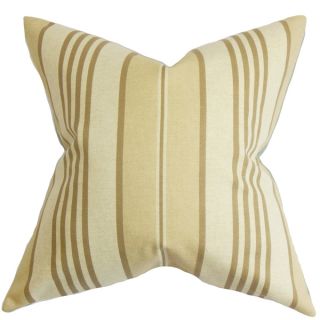 Vigee Stripes Brown Feather Filled 18 inch Throw Pillow