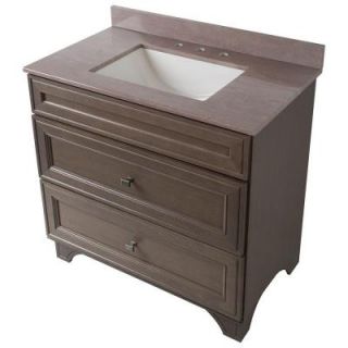 Home Decorators Collection Albright 37 in. Vanity in Winter with Stone Effects Vanity Top in Kaiser Gray 19FVSDB36 SE3722 KG