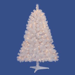 Ft Pre Lit Hamilton White Spruce Artificial Christmas Tree with