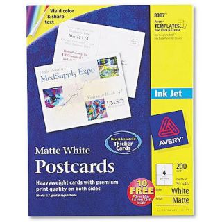 Avery Postcards Paper for Inkjet Printers, 5 1/2" x 4 1/4", White, Matte, Box of 200
