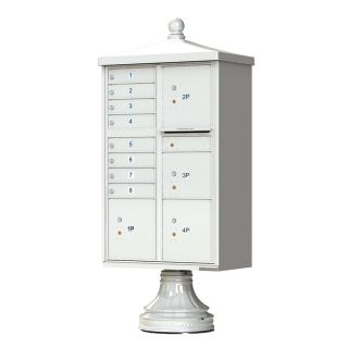 Florence Vital with Vogue Traditional Accessories 31.6 in x 71.4 in Metal Postal Grey Lockable Cluster Mount Cluster Mailbox