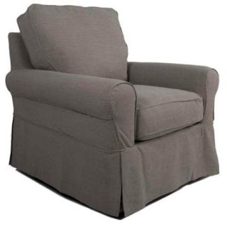 Horizon Slipcovered Swivel Chair in Light Gray