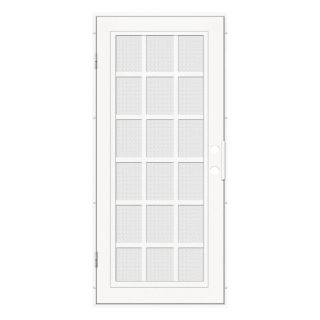 TITAN Classic French Powder Coat White Aluminum Surface Mount Single Security Door (Common: 36 in x 80 in; Actual: 38.5 in x 81.563 in)