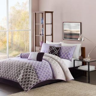 Home Essence Bailey 7 Piece Bedding Comforter Set, Purple