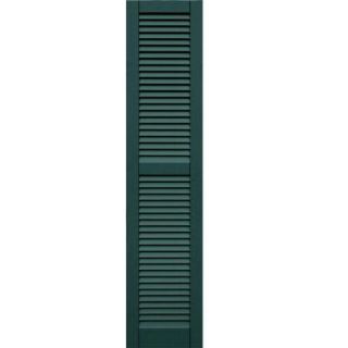 Winworks Wood Composite 15 in. x 68 in. Louvered Shutters Pair #633 Forest Green 41568633