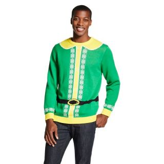 Mens Elf Suit Ugly Christmas Sweater Green   33 Degrees