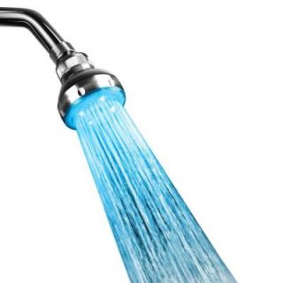 Showerdoordirect 1 Spray 3 in. Temperature Controlled Color Changing Showerhead in Chrome LEDSHTC