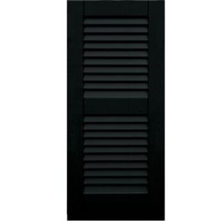 Winworks Wood Composite 15 in. x 34 in. Louvered Shutters Pair #653 Charleston Green 41534653