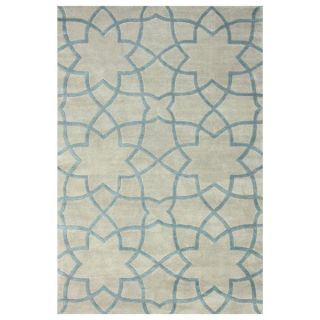 nuLOOM Handmade Modern Star Moroccan Trellis Light Blue Wool Rug (5 x