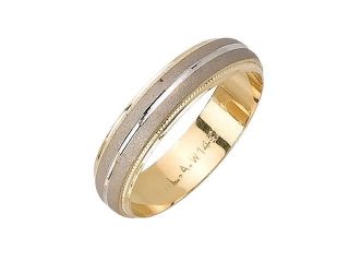 Half Dome With Center Groove Fancy Women's 5 mm 14K Two Tone Gold Wedding Band