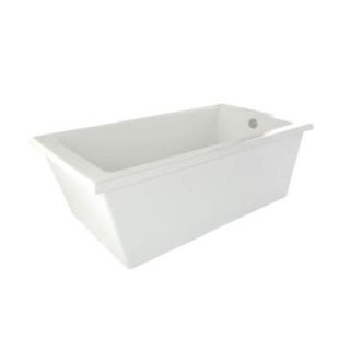 Hydro Systems Ann Arbor Freestanding 5.5 ft. Acrylic Reversible Drain Rectangle Bathtub in White ARB6636TOW