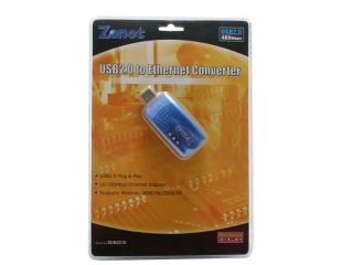 Zonet ZUN2210 USB 2.0 to RJ 45 Ethernet Converter