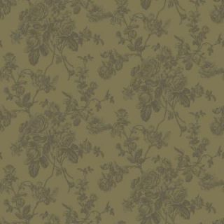 The Wallpaper Company 56 sq. ft. Metallic Lacey Rose Toile Wallpaper WC1283562