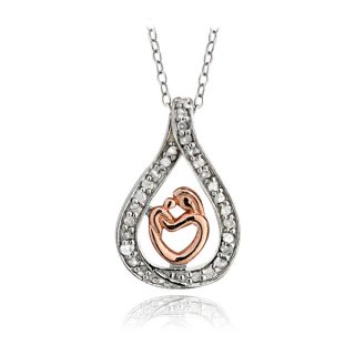 DB Designs Sterling Silver 1/4ct TDW Diamond Adoring Parent Necklace