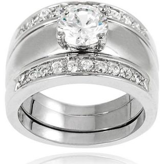 Alexandria Collection CZ Sterling Silver Bridal Set