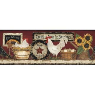 York Wallcoverings 9 in. Hen and Rooster Border CB5538BD