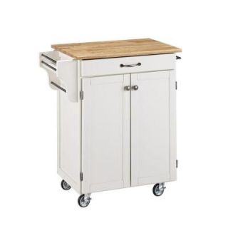 Home Styles Create a Cart In White with Natural Wood Top 9001 0021