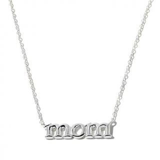 Sterling Silver "Mom" 18" Cable Link Necklace   7742444