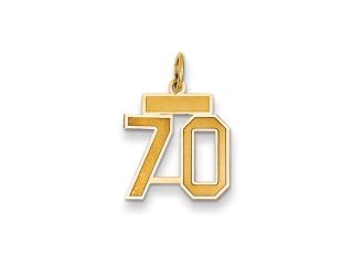 The Jersey Small Jersey Style Number 70 Pendant in 14K Yellow Gold