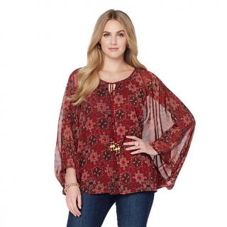 Lyric Culture by Diane Gilman Chiffon Peasant Poncho   7901285