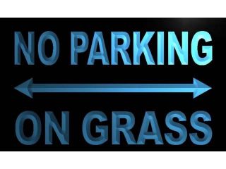 ADV PRO m386 b No Parking On Grass Neon Light Sign
