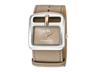Coach Duffle Buckle 38mm Leather Strap Watch Stone Stone
