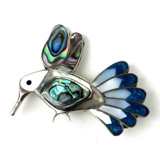 Handmade Abalone Hummingbird Pin (Mexico)   Shopping   Big