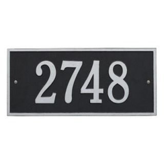 Whitehall Products Hartford Rectangular Black/Silver Standard Wall 1 Line Address Plaque 1322BS