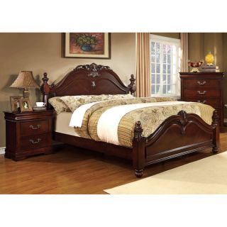 Furniture of America Bastillina English Style Cherry Four Post Bed