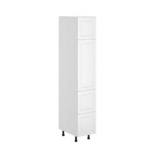 Fabritec 15x83.5x24.5 in. Lausanne 2 Drawer Pantry Cabinet in Maple Melamine and Door in White HD15842D.W.LAUSA