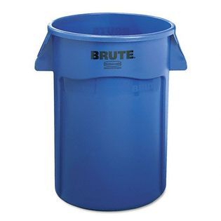 Rubbermaid  Brute Vented Trash Receptacle, Round, 44gal, Blue