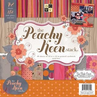 Peachy Keen Paper Stack 48/Sheets 24 Designs/2 Each, 12 W/Glitter Or